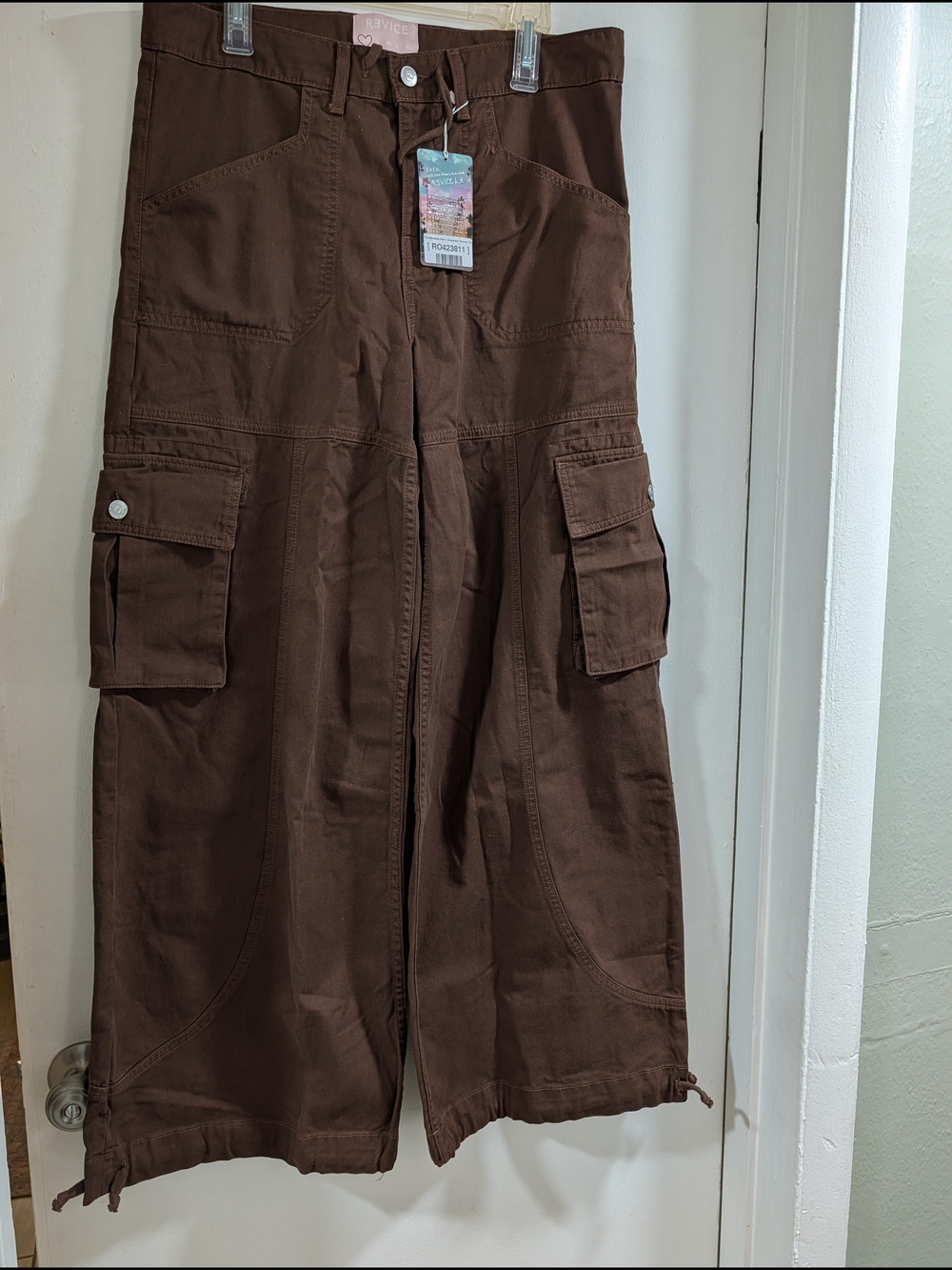REVICE The Maverick Pant Chocolate Thunder Wide Cargo Trousers